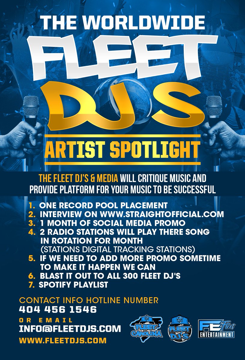 fleetdjevents's tweet photo. Have you been making moves?? and not being noticed... 🙌🙌🙌Well check out the Fleet DJs📣🔭📣 Artist Spotlight because We've got you covered from every angle. check the flyer https://t.co/194d6EWjzo events