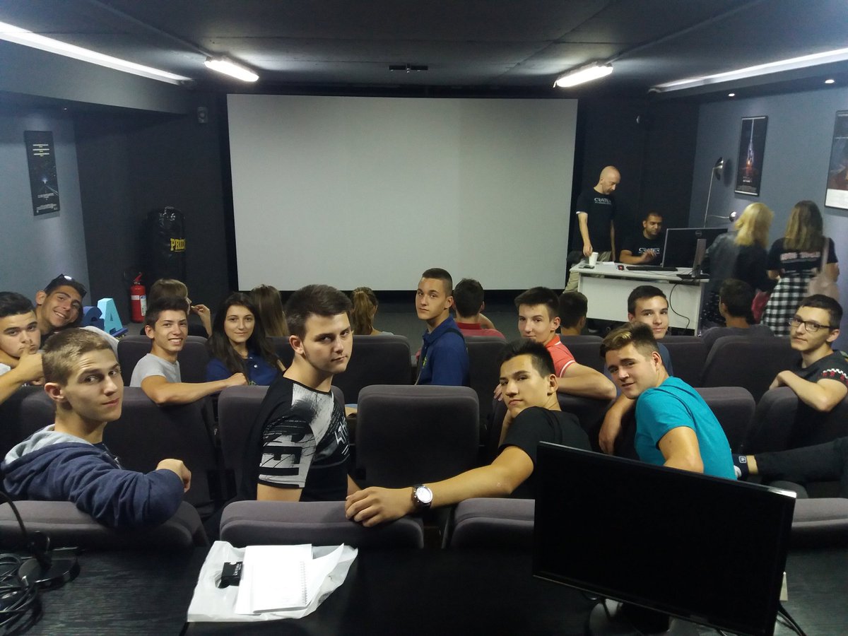 IT students from #TehničkaškolaZaječar spent lovely day today at CRATER vfx training center. Thumbs up. It was really impressive. Continue with the good work.Thank you for all presentations and workshops. My students loved it. <a href="/CraterStudio/">Crater Studio</a>
