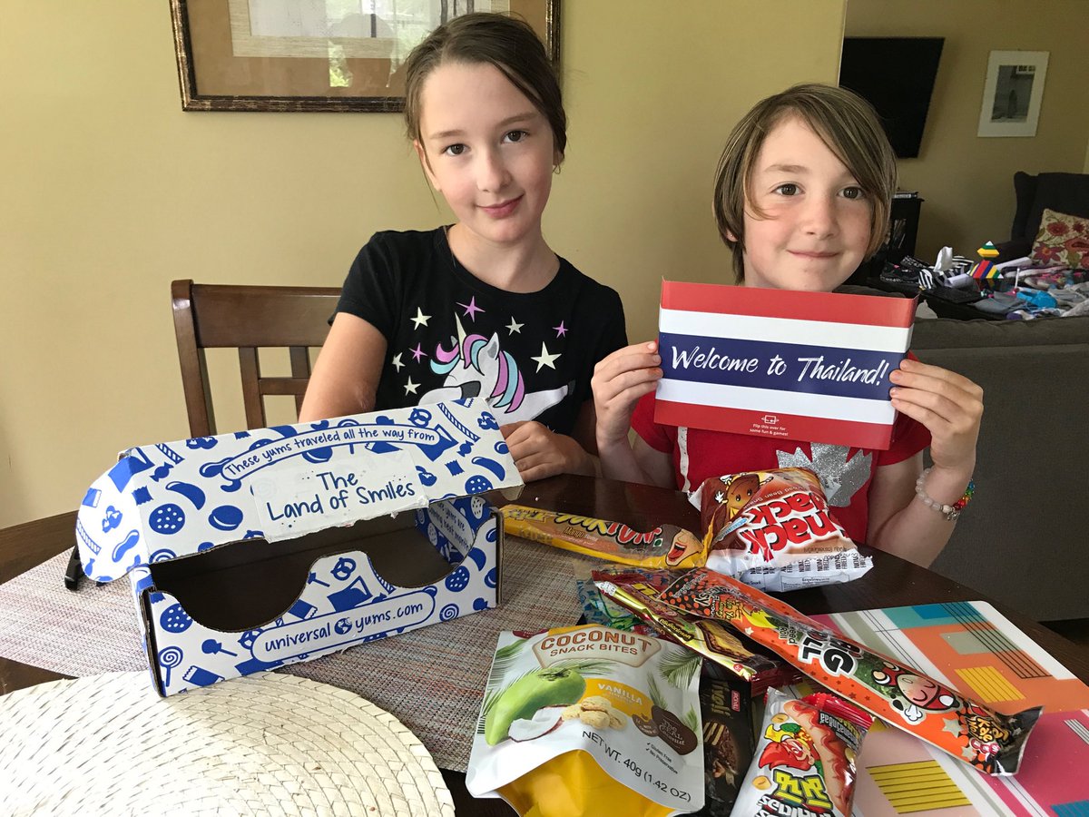 firebethfox's tweet photo. Family vote is in: best #YumBox box ever from Thailand!!! It is like a #staycation in a box! Now plotting how to get there for more Yums! We loved them #AllFavs! Send us more of everything please @UniversalYums please!please! Please!!!! https://t.co/qYmD4dA9du