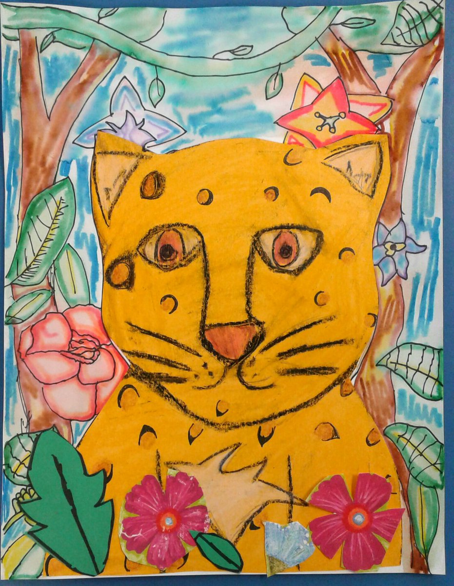 MsParksArts's tweet photo. More students finished their Jungle Cat projects Friday!! This Rousseau & Maxo inspired project lasted longer than expected, but the results were definitely worth it. My Ss learned so much & did a great job! #arted #MCSSPride #FabArtsFri @theartofed #elementaryart @MadCoSchools https://t.co/5DDvwKExw7