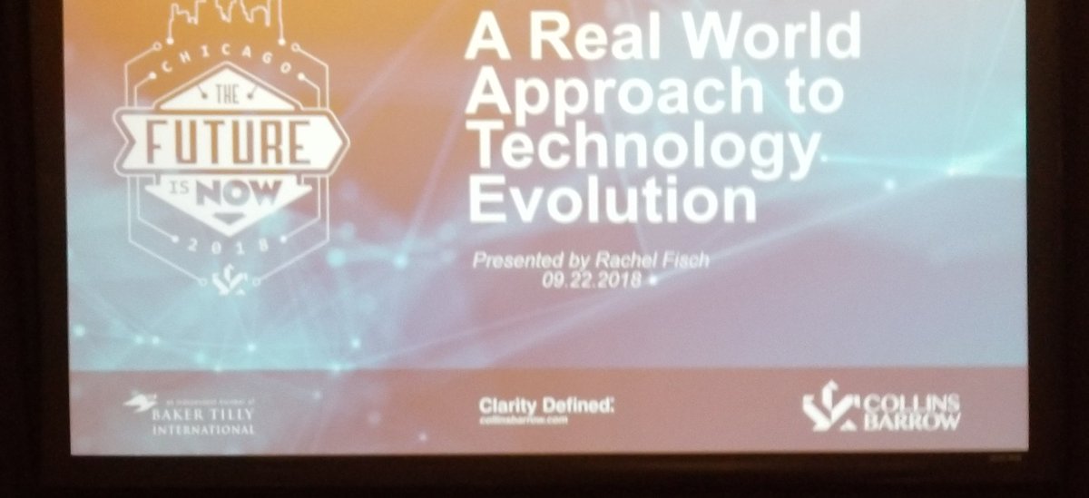 markhubz's tweet photo. Happening now @FischBooks talking about 'A Real World Approach to Technology Evolution' #Sage #Cloud #Practice #CollinsBarrow #Chicago https://t.co/mjKUZRxLq4