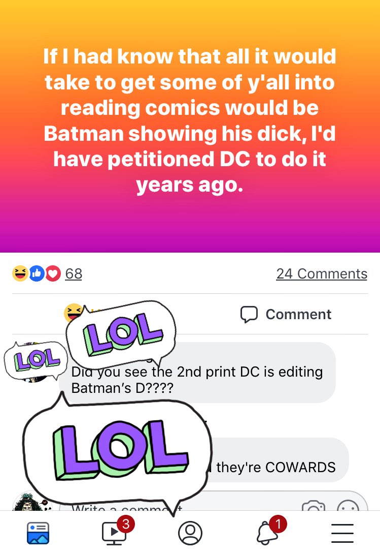 sarahtiyg's tweet photo. #BatmansDick #BatmanDamned selling comics is always an adventure, y’all. i love my job. https://t.co/U7taQQUNX1