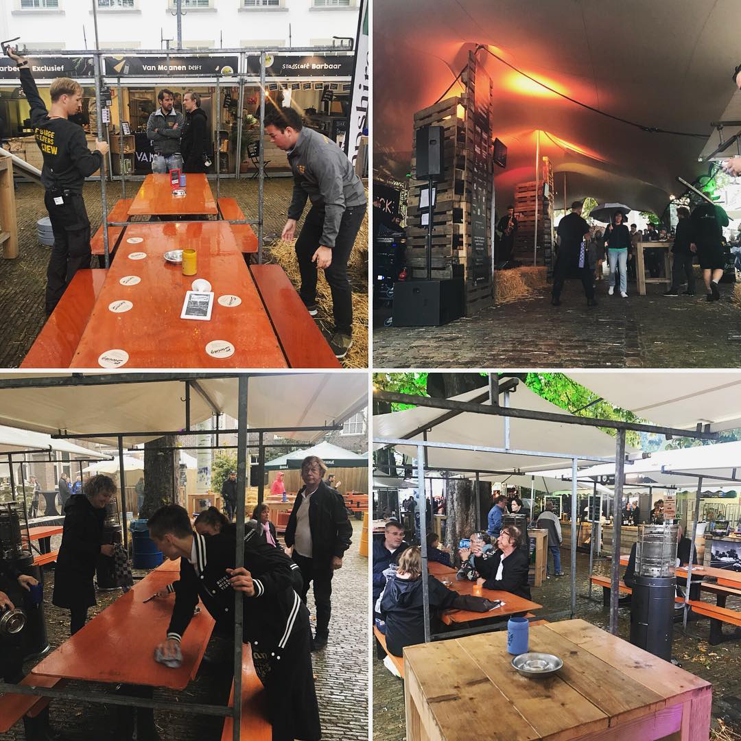 Ons regenplan is in werking. 🌦 We hebben een overkapping over een groot deel van het terrein en alle zit &amp; statafels zijn overdekt. ☔️ Wij zijn open tot 00.00 uur met vanaf 21.00 uur een feestelijk muziekprogramma! 🎉 Tot straks! 😍