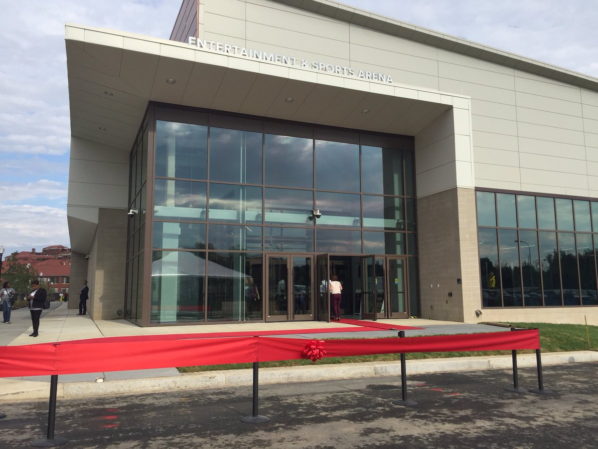 MayorBowser's tweet photo. LIVE: the grand opening of the Entertainment and Sports Arena on the campus of St. Elizabeths East ➡️ https://t.co/sQ5VmQgIGV. 

#BiggerthanBasketball #ESAGrandOpening https://t.co/w4PP7fgULA