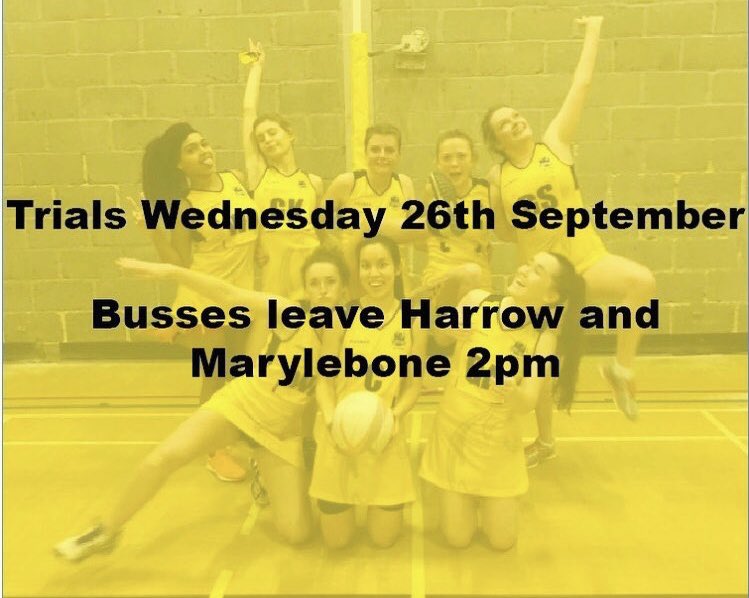 Our trials are this wednesday at Chiswick! There are coaches leaving from Harrow and Marylebone for those who want to join us! 💛🖤💛🖤