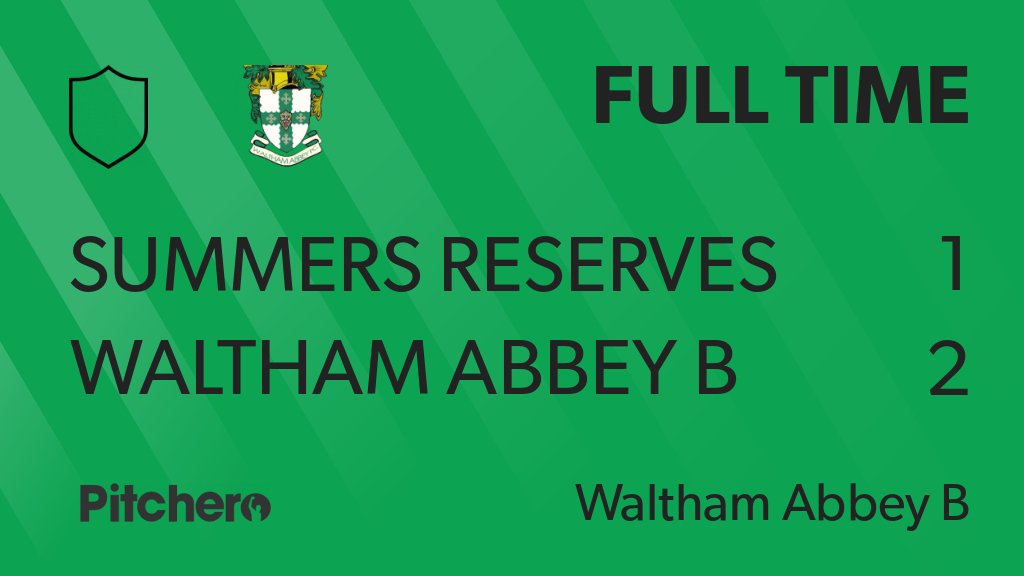 walthamabbeyfc's tweet photo. FULL TIME: Summers Reserves 1 - 2 Waltham Abbey B
#SUMWAL #Pitchero
https://t.co/RlR4bBN0Rt https://t.co/2X959ql6Rk