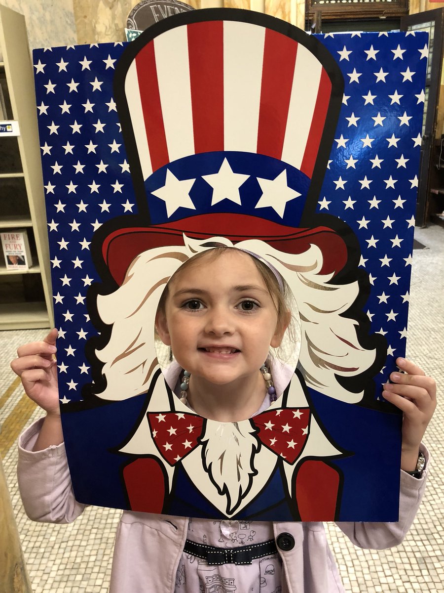 MrsCalacone's tweet photo. Library #15 Troy Public Library- Sarah, the librarian, was awesome. She even turned off the lights so we could see the beautiful Tiffany windows. We also enjoyed checking out books and playing with blocks. Great prop table too! @kcalacone #library36er @TheTroyLibrary https://t.co/GCqgZNy4h7