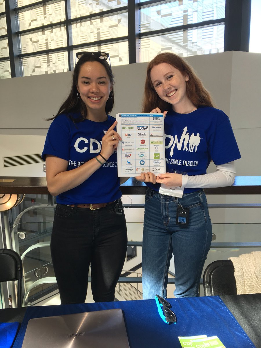 DiabetesCanON's tweet photo. Visit @evie_ann_ and Oria at the @CollegeDiabetes table to get your passport page signed at the #T1Conference! Collect signatures from all the the vendors and give it to the registration table to be entered into our raffle. Good luck! https://t.co/3GepRHtWpN