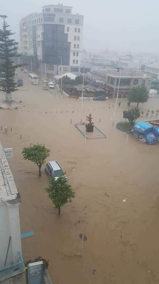 RimehAK's tweet photo. A flooding catastrophe from heavy rains in Nabeul. Stay safe people! #Tunisia https://t.co/IhCd8aJJjN