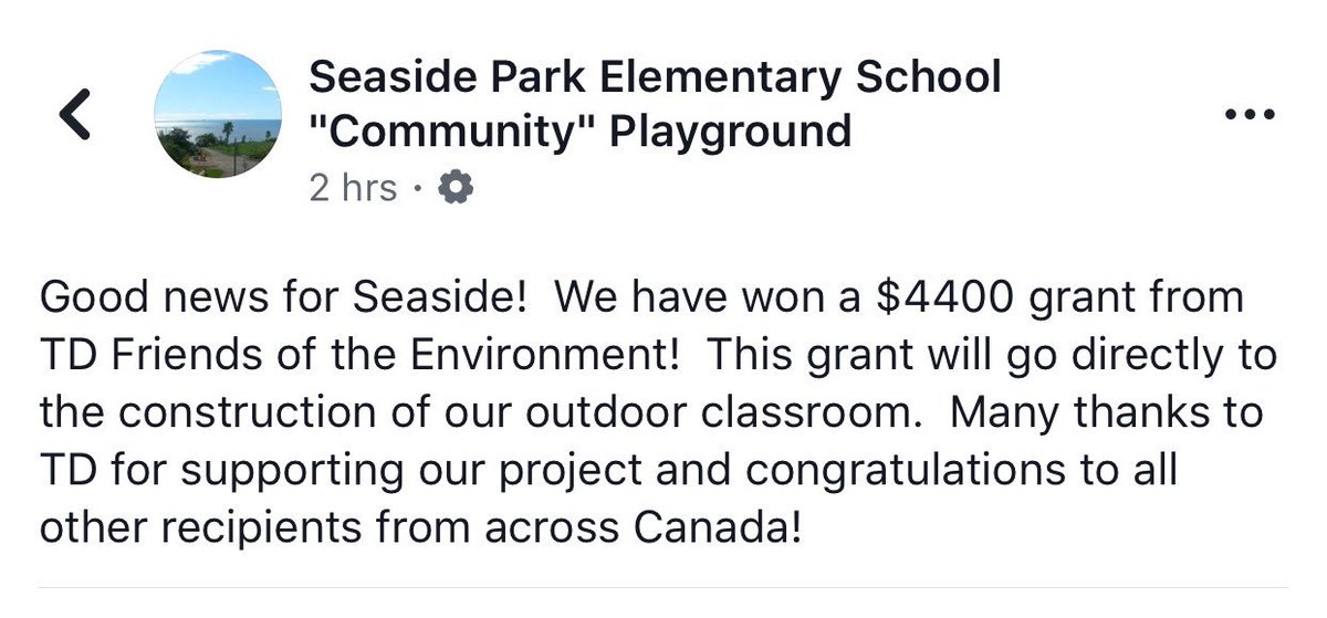 Nice to see how TD friends of the Environment support local project.