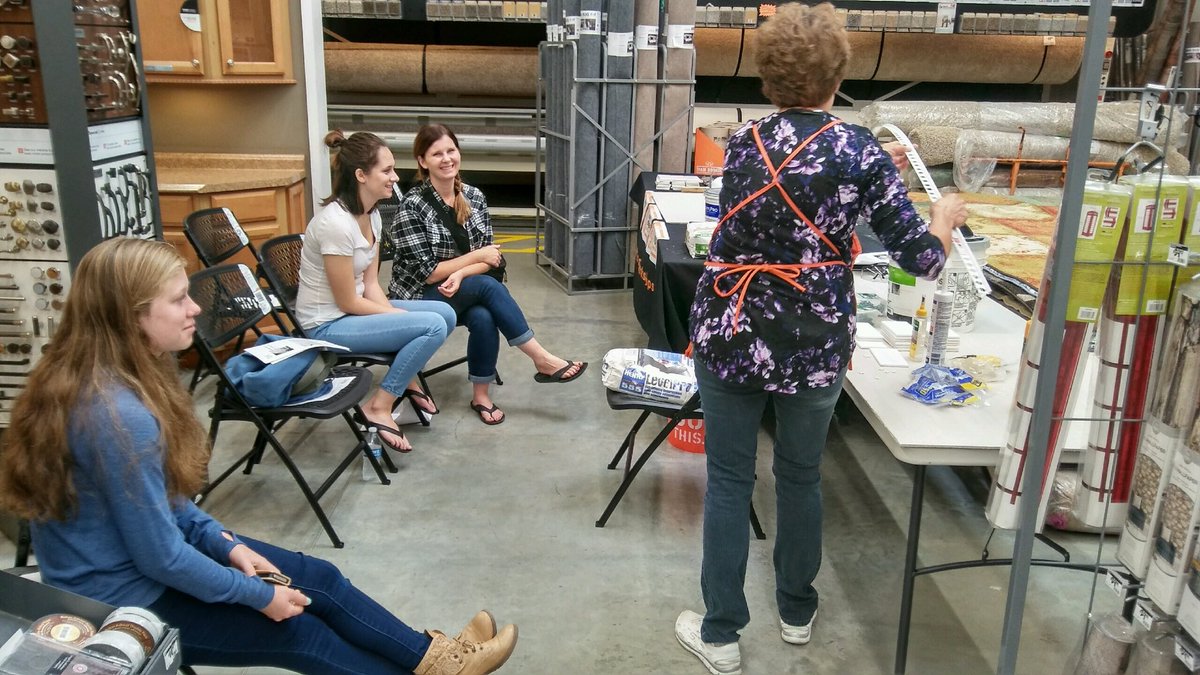 kattie57's tweet photo. Darlene’s rockin’ the Wall Tile clinic. #3203makesithappen #DIYWorkshops https://t.co/6gStpKj5yk