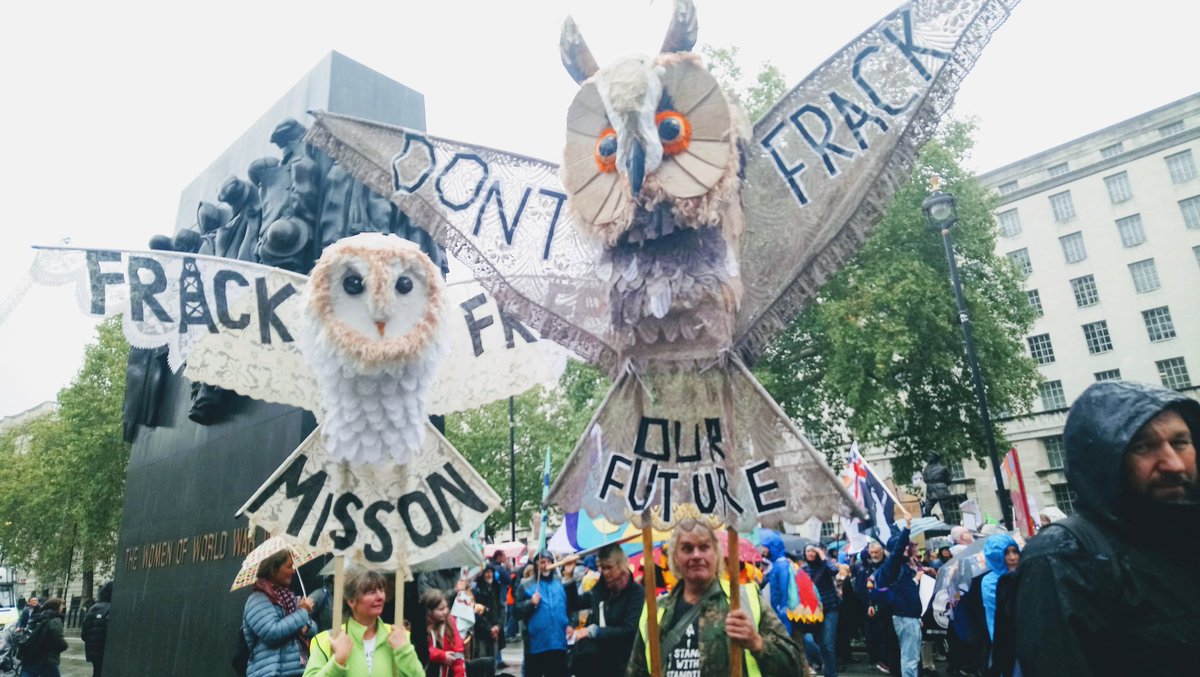 AhlyahAli's tweet photo. Lovely seeing the #FrackFreeMisson & #frackfreefuture owls spreading their wings at #PeoplesWalkForWildlife. #fracking @FrackFreeMisson https://t.co/PVjYPi5Iel