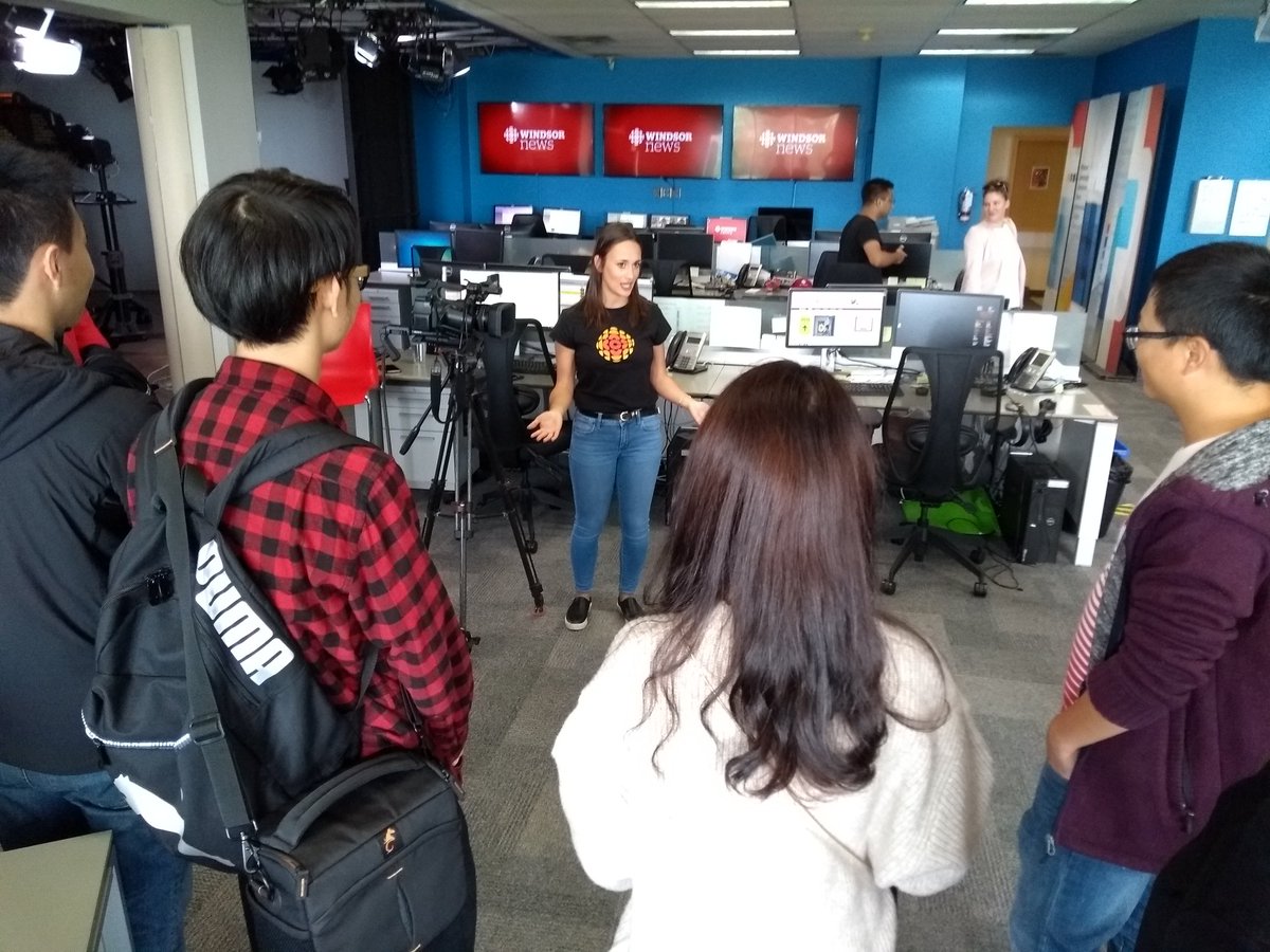 Meg Roberts gives guests an overview of her working day at CBC Windsor. #opendoorswindsor