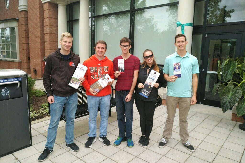 JimRenacci's tweet photo. Bowling Green College Republicans are out door knocking for #TeamRenacci today! Thanks for the support! #OHSen https://t.co/L3dyKbv0A5
