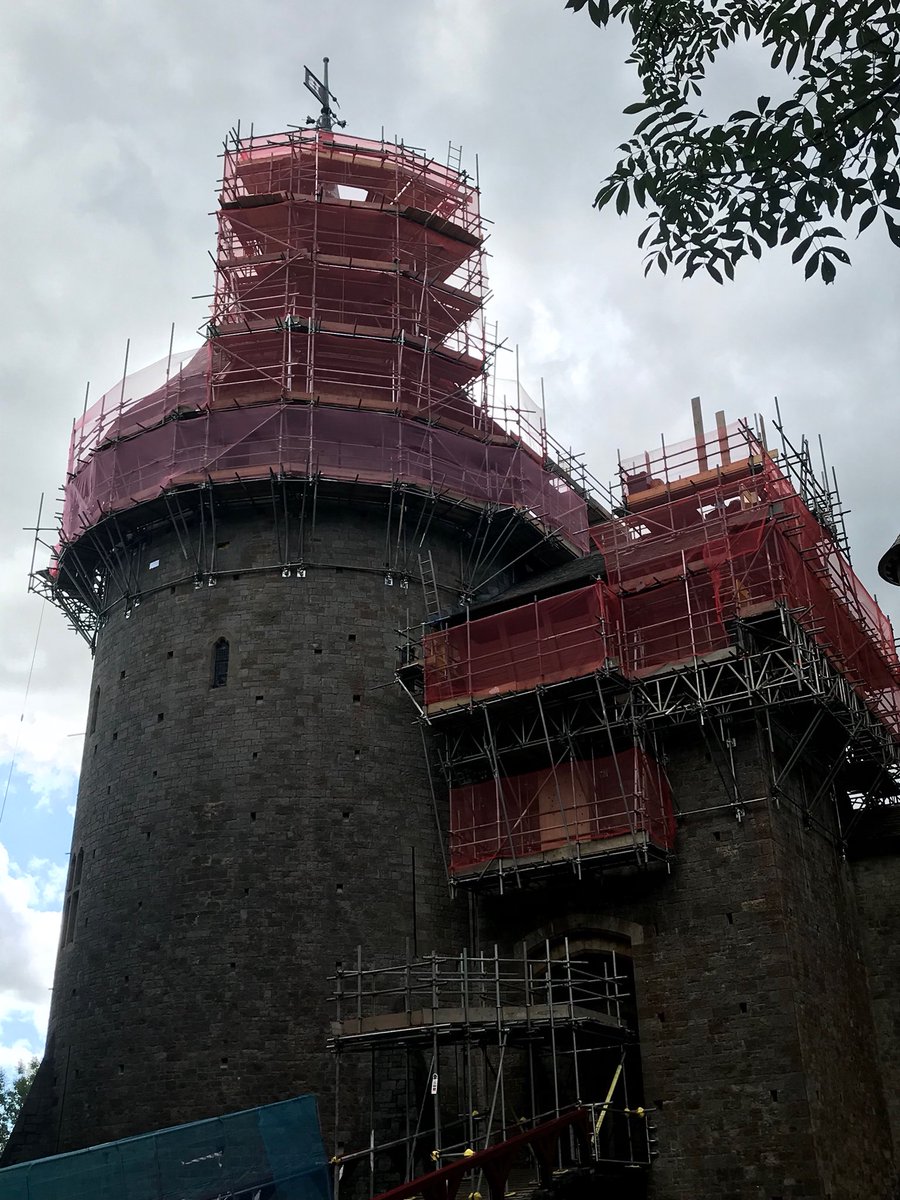 Splayed cantilever design provided for Castle Coch South Wales.