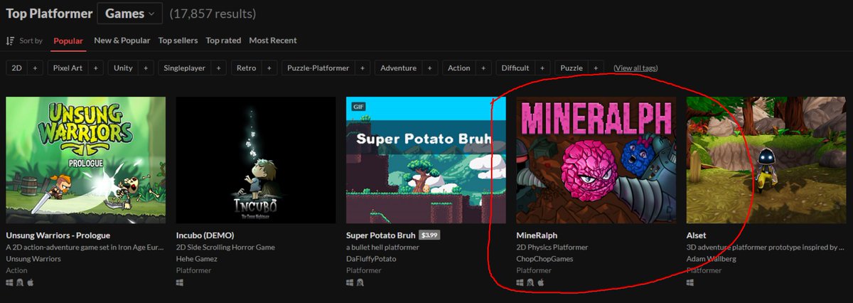 ChopChopGames's tweet photo. Holy moly! We've reached 4th place on @itchio for "Popular" platformers! 

AND IN LESS THAN 24 HOURS!

The feedback has been insane so far. Internet, you never seize to amaze me! 

#IndieDev #IndieGameDev #IndieWatch #IndieGame #GameDev #PixelArt #DKGAME https://t.co/dFBd4fkE42