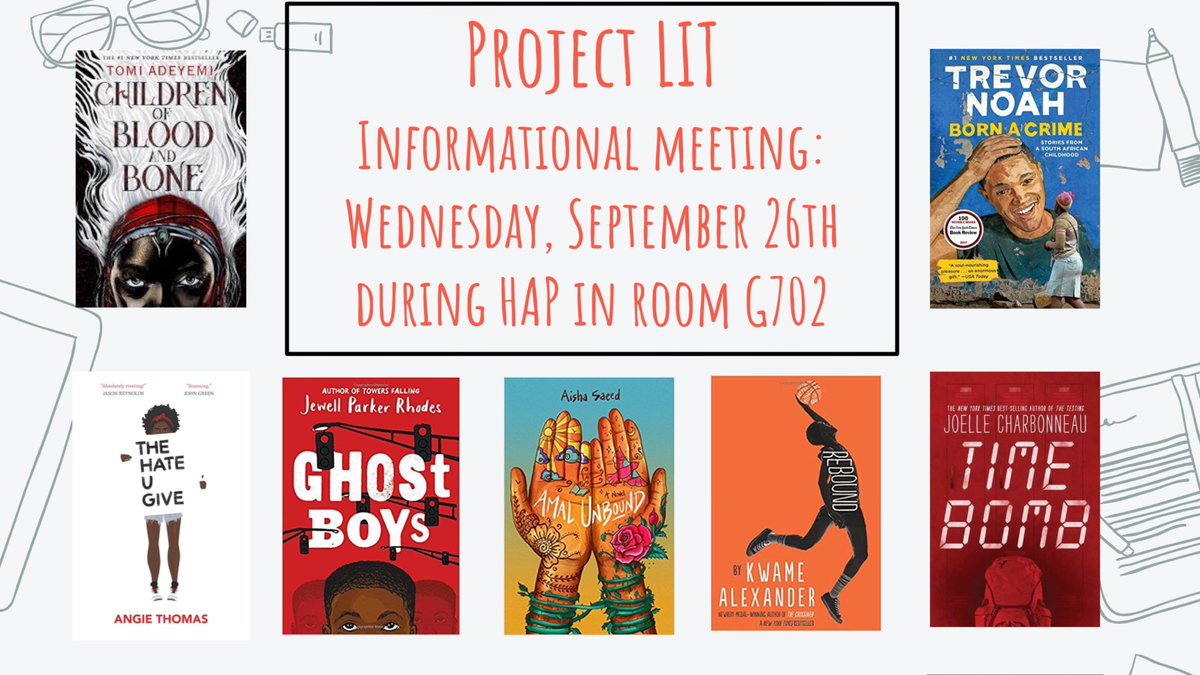 ProjectLITxrdn's tweet image. Future members, please attend. Current freshmen: any interest in speaking at the meeting? #projectLITbookclub
