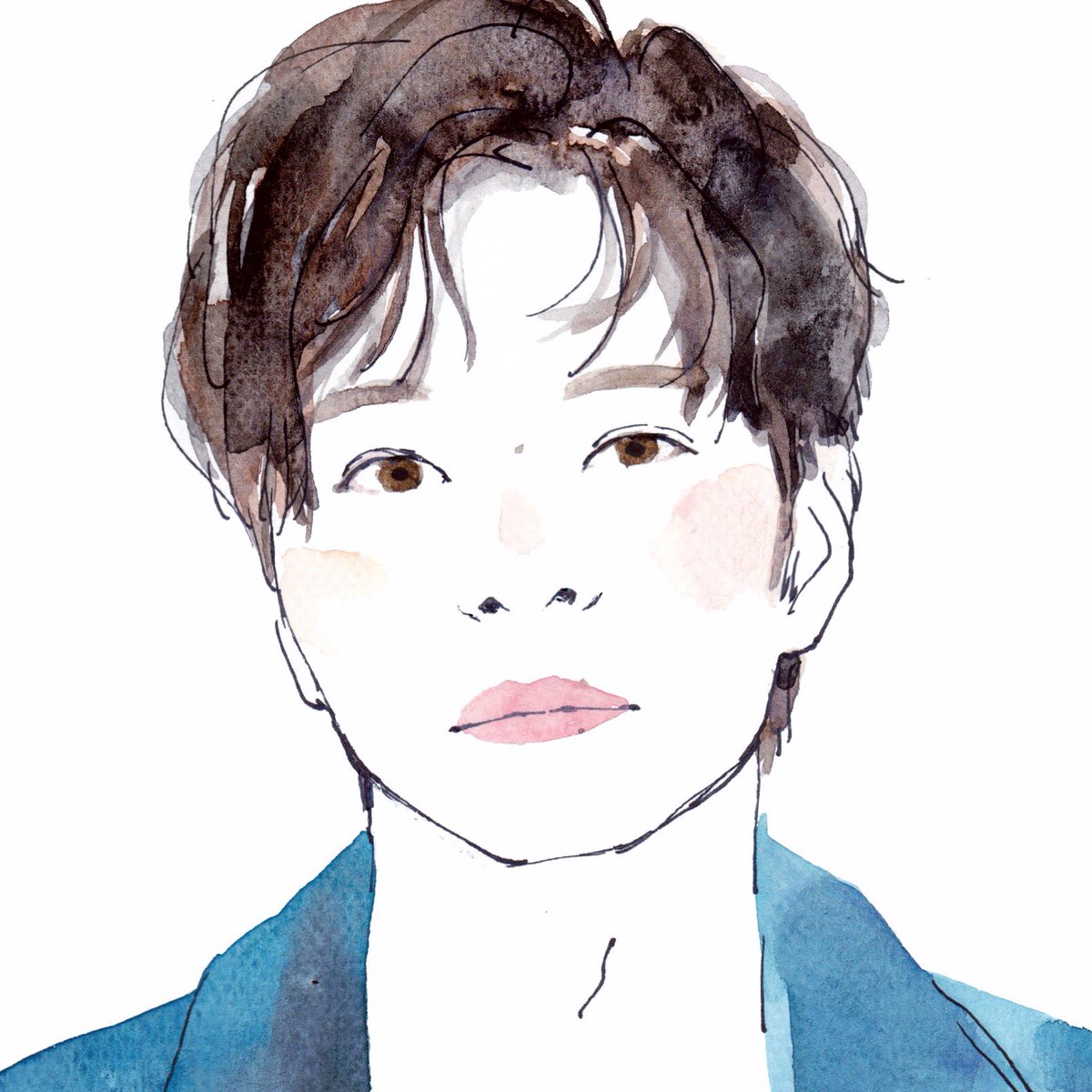 似顔絵　チェンマイ様 政治家の石破茂氏の似顔絵です。石にサインペンで石破氏の顔の