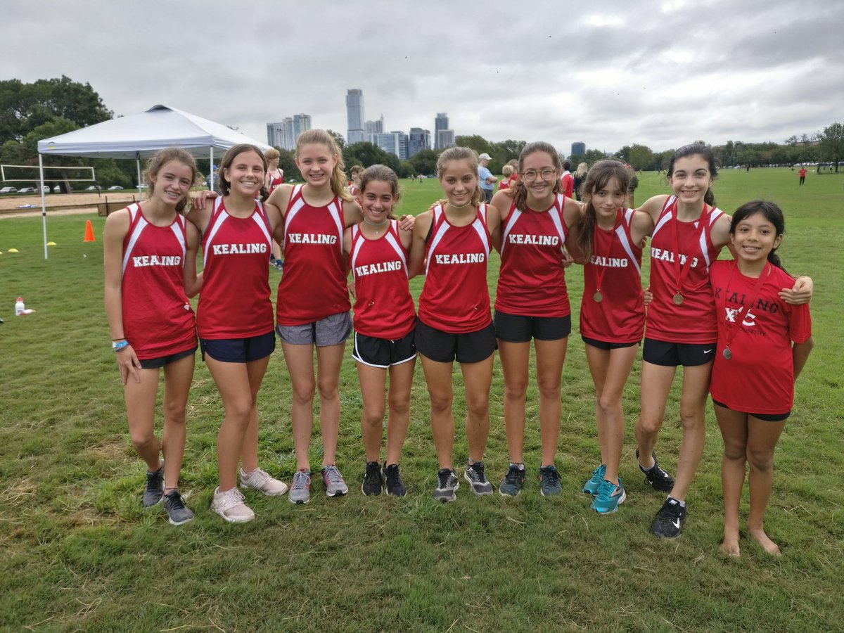 KealingXC's tweet image. Great race today and congratulations to Kealing, St Theresa, O'Henry, and Austin Speedsters on a fun and wet cross country adventure!