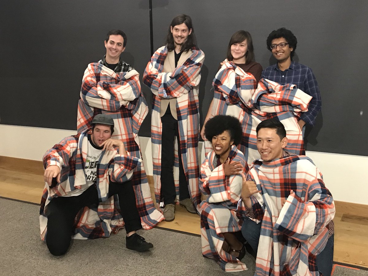 CKDanielsen's tweet image. You never know what you might win when you best the competition at #hackthedot. Last night team Shadowy Figures walked away with plaid snuggies, courtesy of @namedotcom. Thanks @puppetize and @pdxFLIT for cohosting!