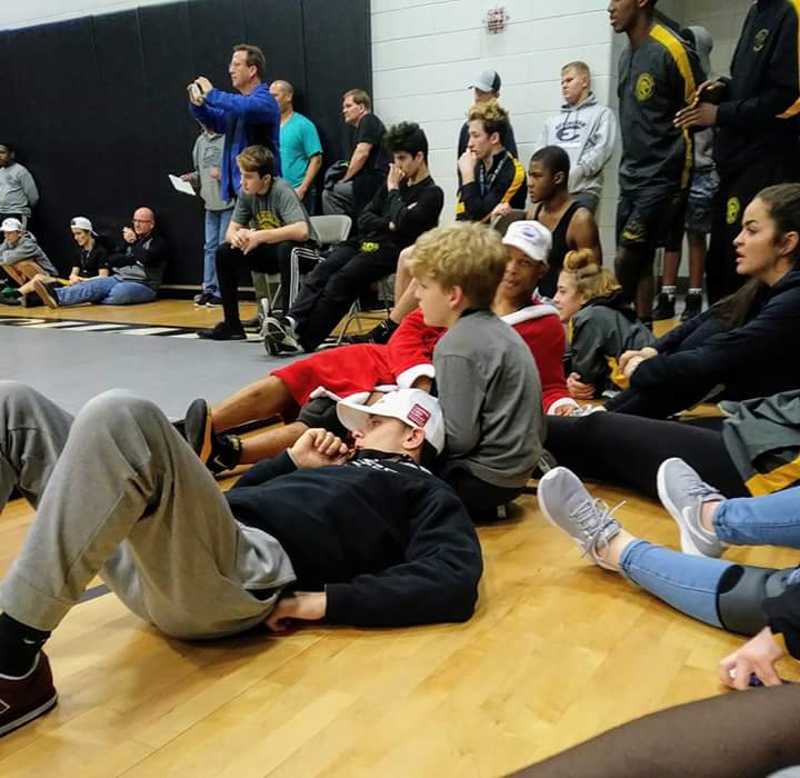 My kiddos spend a lot of time traveling with me and the teams I have the privilege of being a part of. So proud and thankful that our RHHS athletes are so accepting of my little ones! #HappyMama #LND  <a href="/RHHSCheerleader/">RHHS Cheerleaders</a> <a href="/RHHSWrestle/">RHHS Wrestling</a>