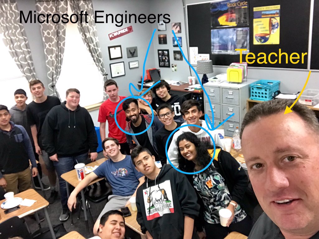 CS students met their software engineer instructors from <a href="/microsoft/">Microsoft</a> in person in Friday. They meet w/these instructors remotely each day through the @tealsk12org program. It was a pleasure to meet you Zawad and Shruthi! <a href="/waOSPI_CTE/">CTE - Washington</a> @washingtonstem