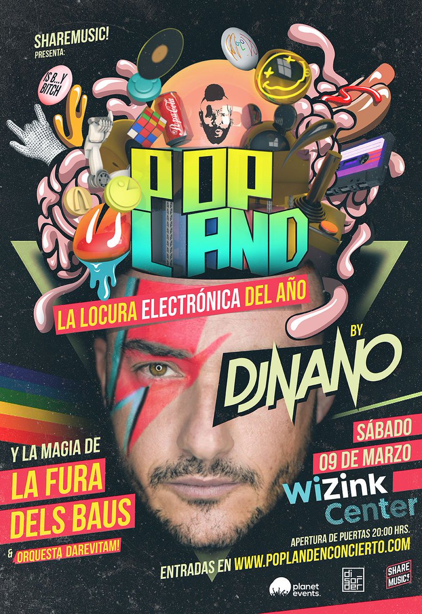 GuauMiauyMas's tweet photo. #Popland , la locura electrónica de 2019, llega a Madrid el 9 de marzo en @WiZinkCenter con @djnanoshow @LaFuraDelsBaus #Darevitam y del diseño del escenario se encargará #PixelmapStudios https://t.co/om9K0k5tgu https://t.co/2dy6FGR42m