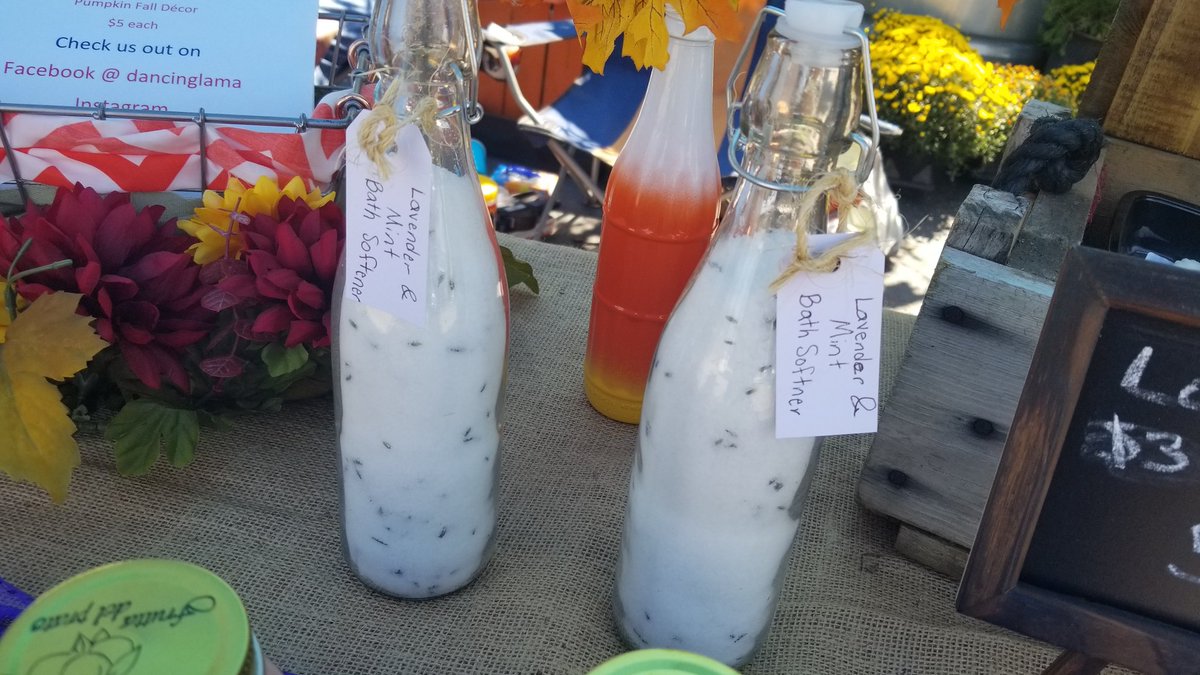 Bath Softener $10, lavender &amp; mint with fresh mint leafs.