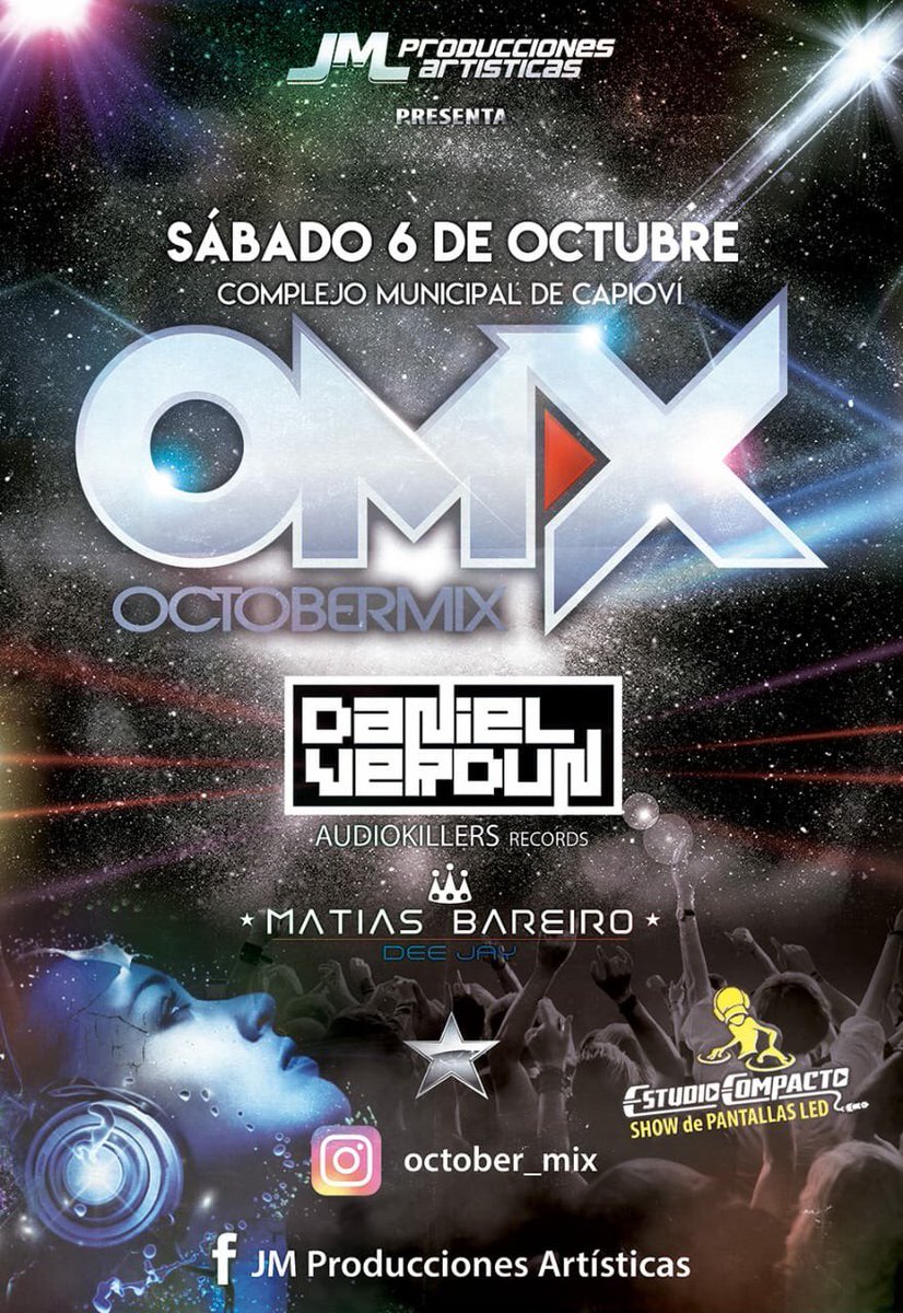 djmatybareiro's tweet photo. En octubre, grandes fiestas y ahí estamos!! Sábado 6 #octobermix CAPIOVI https://t.co/KG1kcV4lFK