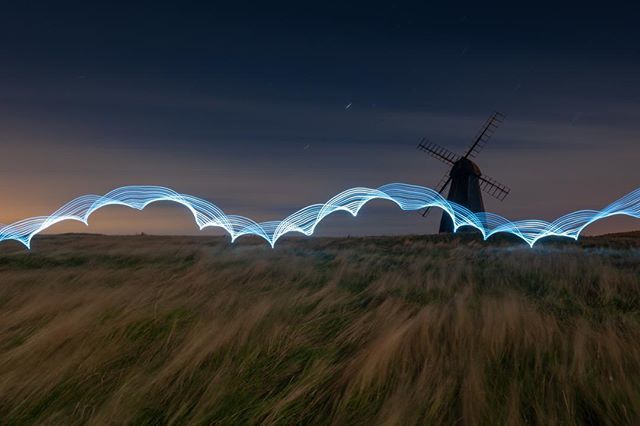 alex_bamford's tweet photo. A last minute addition for the joint exhibition I'll be in next week at @BrightonPhotography Gallery. Taken last night at Beacon Windmill, Rottingdean just before the moon was obscured by fast moving clouds #lightwave #lightpainting #winmill #moonlight #nightphotography #ig_… https://t.co/e9VhASIg2N