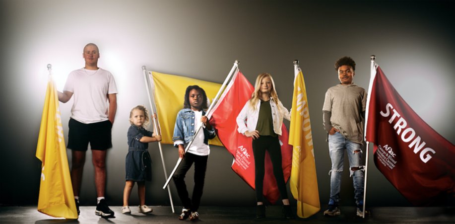 Brave. Strong. Fearless. Awesome photos of #Childhoodcancer and #sicklecell warriors, bearing flags with the words that carry them through their fight.  huffingtonpost.com/entry/these-fi…