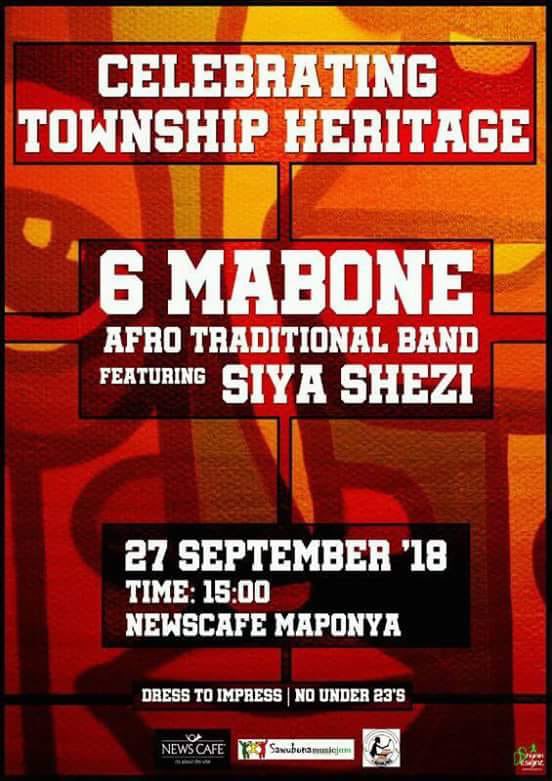 LuciaMalapane's tweet photo. To those that enjoy live band performances 🎷🎺🎹🥁🎼

Catch live performances on 27 Sep and 30 Sep by Siya Shezi, 6Mabone, Rethabile, Tumelo &amp; Sawubona Music Jam at News Cafe Maponya from 3PM. In celebration of #HeritageMonth2018 

With resident DJs 🎧 on the 1s&amp;2s https://t.co/6adwQLbDpx