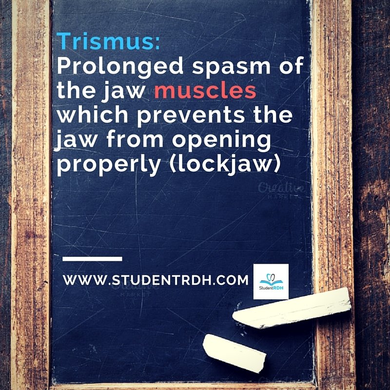 StudentRDH's tweet image. #SaturdayDefinitions #StudentRDH #Trismus