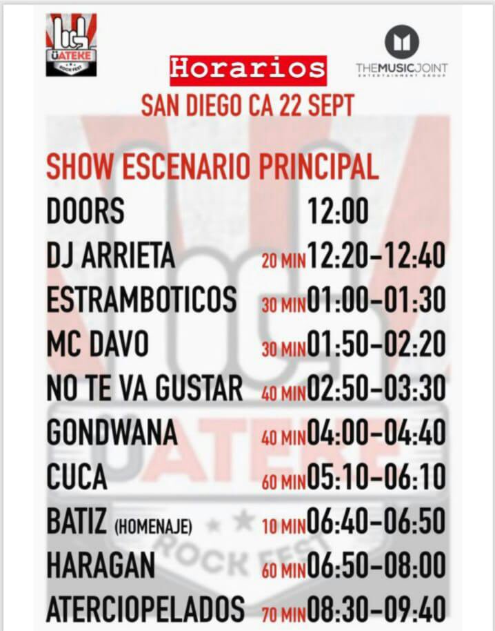 UatekeRockFest's tweet photo. ¡Bienvenidos sean todos al último día del festival más latino del año! Ya le pueden ir cayendo bandita 😎🔥🤘🏻 ¡Rock on! https://t.co/nSsjJRJpWw
