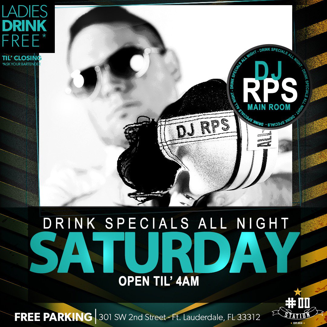 00station's tweet photo. Party 🎉 Tonight 🎉  #00stationnightclub #sexysaturdays  
🎧 @dj.rps 💥 @djrickyton 💥 @suchadopedj 🎧
#hiphop #reggaeton #house #top40 #drinks #party #ftlauderdale #broward #allnew #fireball #realdj #girls #ladies #ladiesdrinkfree #hotspot #girlsdrink https://t.co/82poXkMJGT