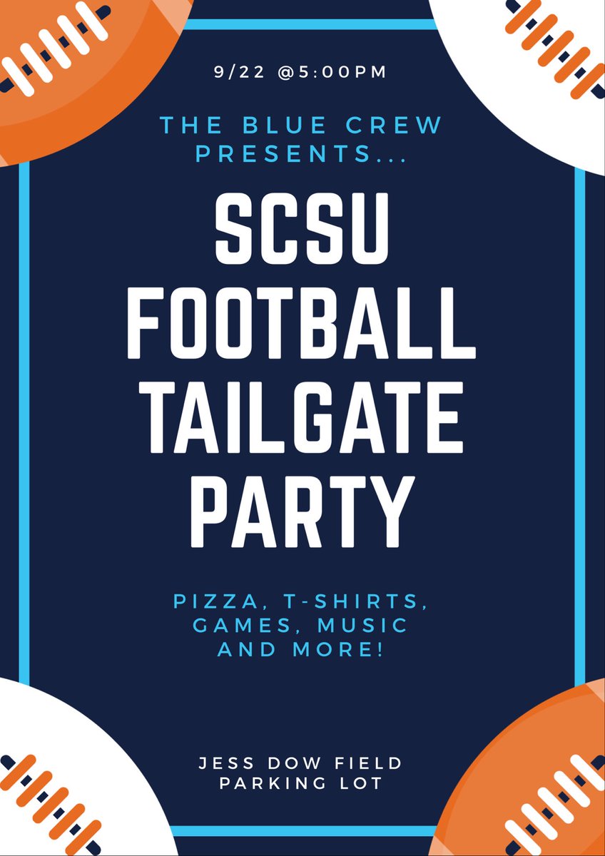 You know the drill. Free food, free shirts and tons of SCSU pride. Be there.