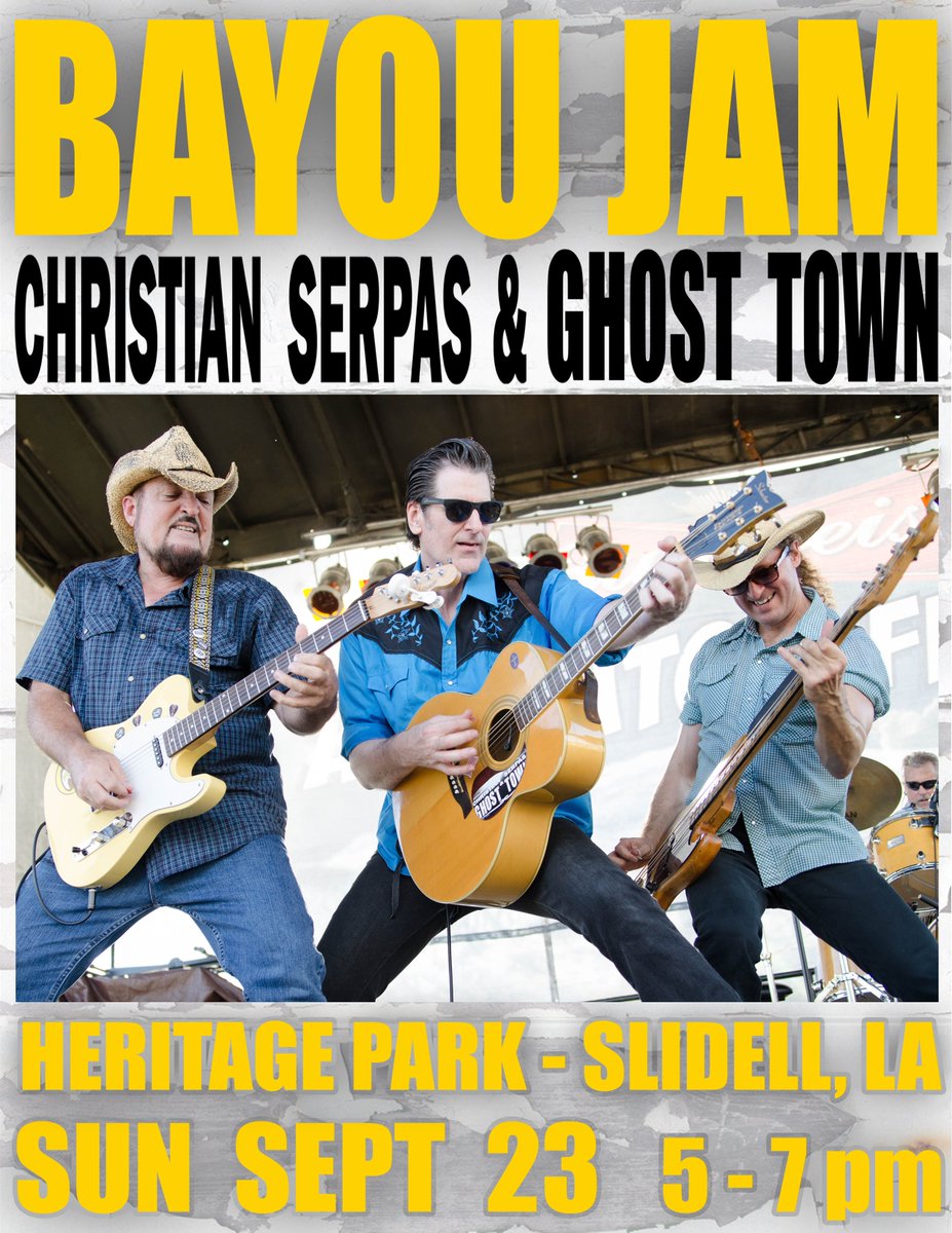 christianserpas's tweet photo. Sunday FREE FULL BAND show at Heritage Park in Slidell, 5 - 7 pm https://t.co/k0CLwxS0u3