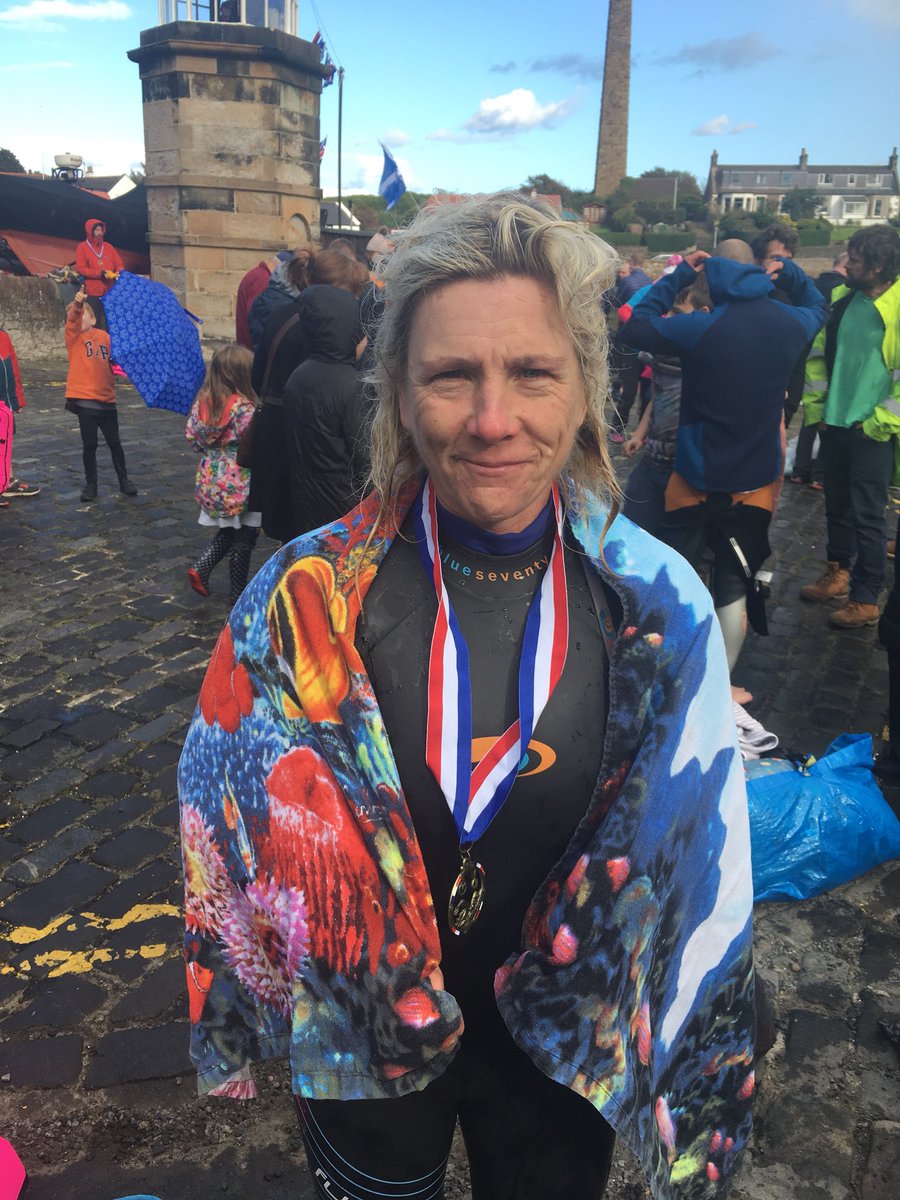 Pjane1965's tweet photo. She made it!!! Bravest person I know. What an achievement, so very proud! @sharondaviesYE #forthswim https://t.co/f2iivODVUt