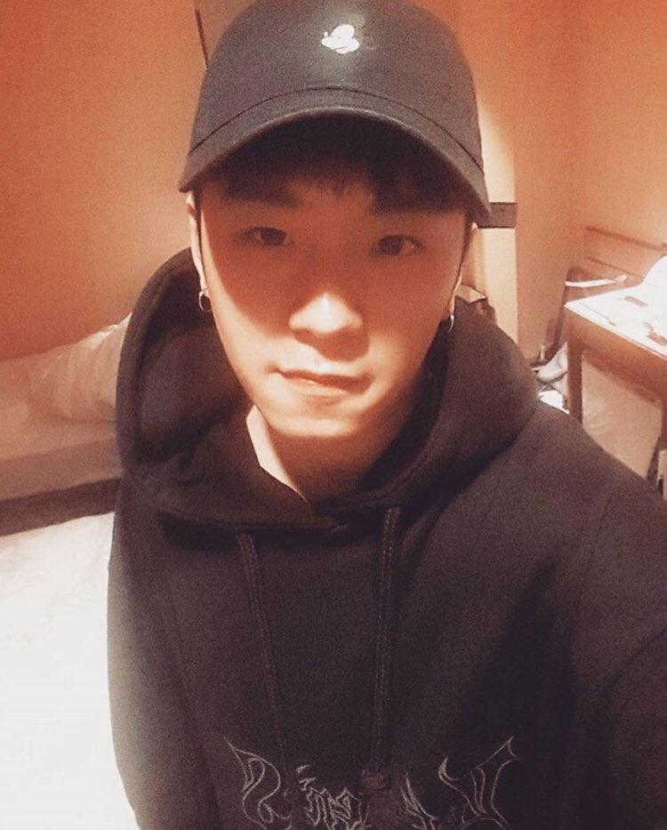 “Stolen hoodie selfie.”