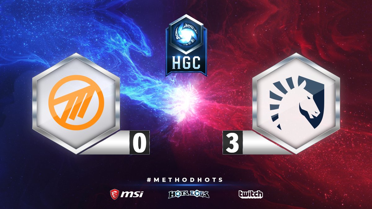Method's tweet photo. GGWP. The #MethodHOTS boys go down to 0-3 to @TeamLiquid on the final week of league play, closed off on Cursed Hollow after some unfortunate team fights. #HGC https://t.co/Nmqvuno67n