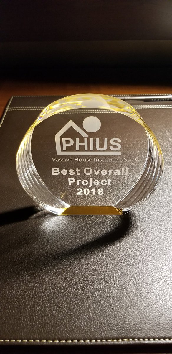 SolLuxAlpha's tweet photo. Celebrating our achievement and award for "Best Overall Project of 2018" from Phius!! https://t.co/bRz8xCiwT8