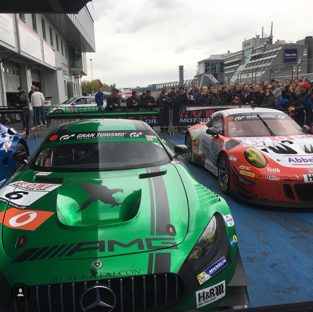 MotorsportFin's tweet photo. Well done @Frikadelli_R with a solid P2 and P5 in #vln at the #Nurburgring #Porsche #gt3r The race finished just as the rain came 🌨 https://t.co/zGBrejbNuT