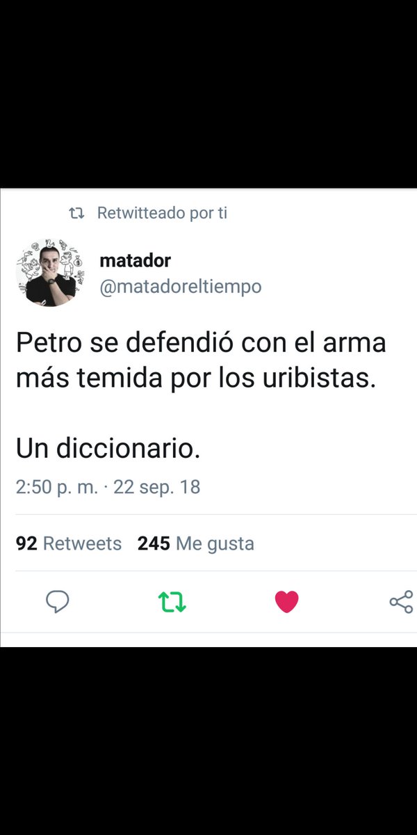 nicolaspetroB's tweet photo. Petro se defendió con el arma más temida por los Uribistas, un diccionario: @matadoreltiempo. Cuanta verdad en un solo tuit, estudien vagos!!! https://t.co/i5a4oxCaFq
