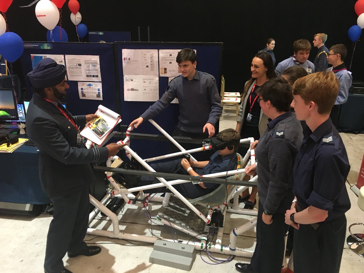 One of the highlights of being the Eng Branch &amp; Trade Advisor was judging the final for the #RAFEngComp2018 Youth Team Award. And a very many congrats to #1378Sqn &amp; #1918Sqn Air Cadets for their excellent winning idea for a cost effective flt sim! #RAF100 <a href="/RAFEngineering/">RAF Engineering</a>