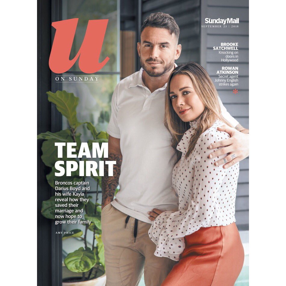Communication and therapy saved our marriage -<a href="/kaylaboyd_/">Kayla Boyd</a> and <a href="/brisbanebroncos/">Brisbane Broncos</a> captain Darius Boyd’s candid interview with <a href="/amyprice21/">Amy Price</a>. Plus their hopes for baby number 2. Inside <a href="/couriermail/">The Courier-Mail</a> today. couriermail.com.au/lifestyle/uons… #nrl #Broncos #brisbanebroncos