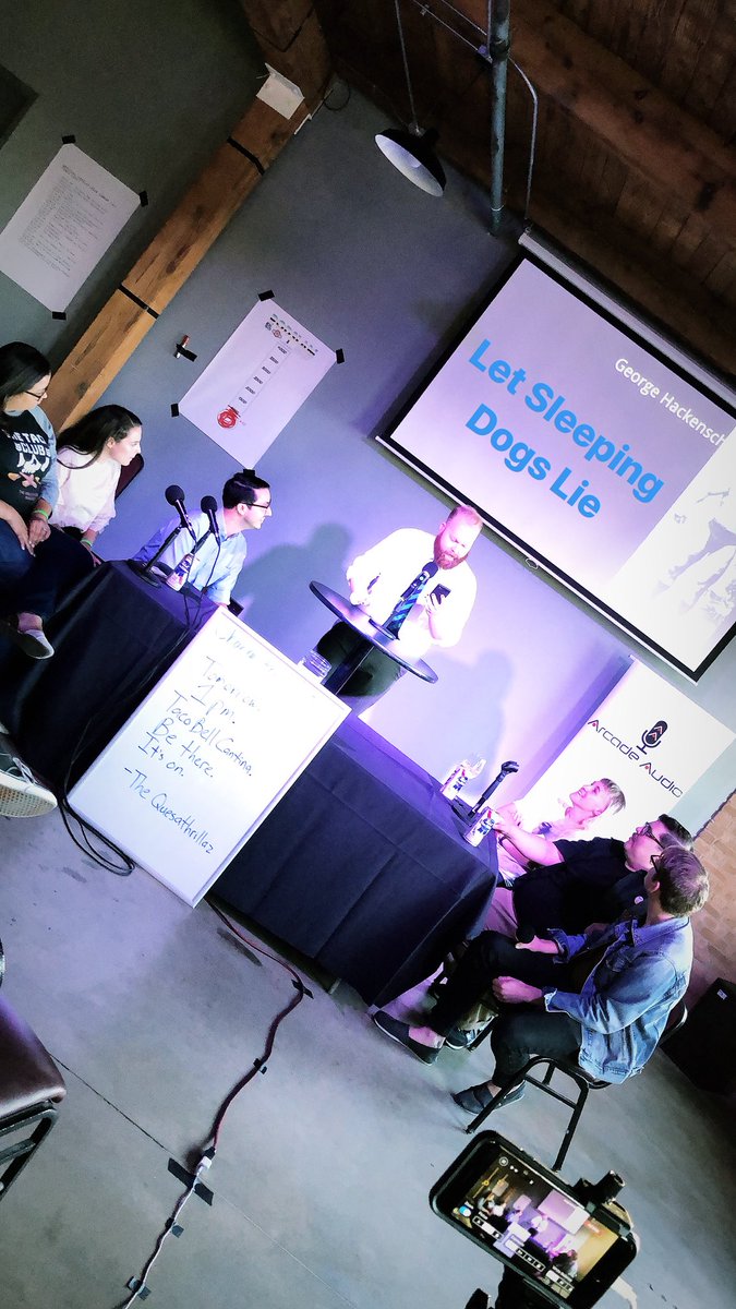 PodSlamLive's tweet photo. Get your learn on with some trivia with Let Sleeping Dogs Lie! #PodSlam18 https://t.co/BvRQyv9vbM
