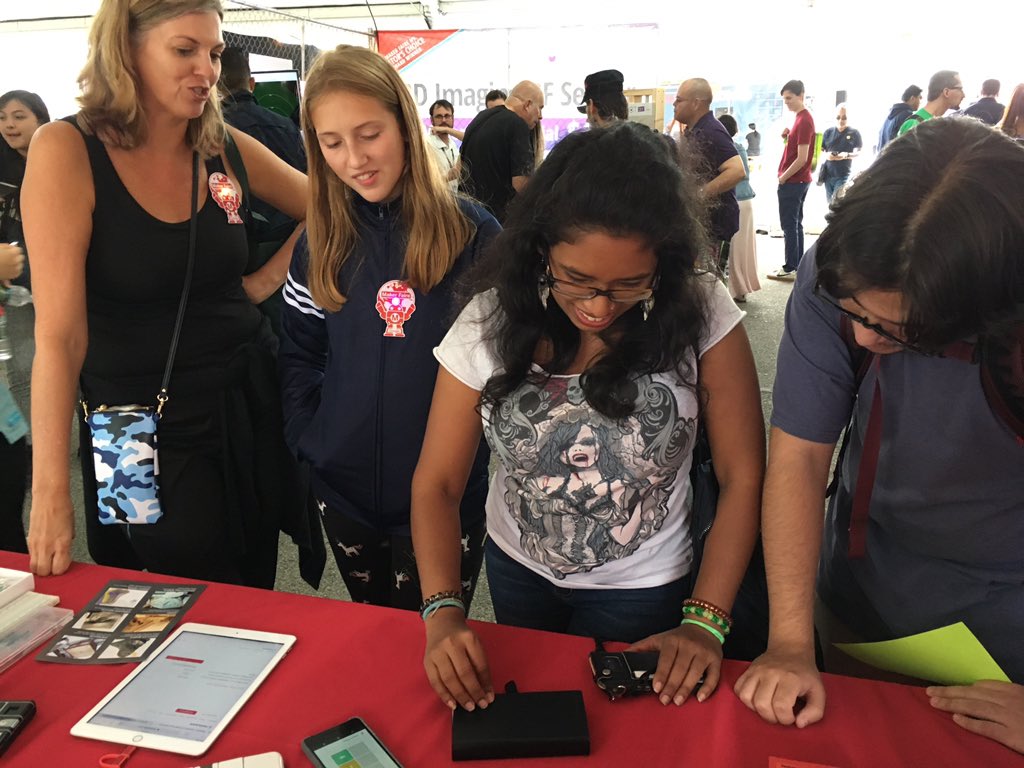 jase_ko's tweet photo. Love the @makerfaire crowd! Good to see women and children engaged in making and connecting with our @makerfaire product https://t.co/bPcvtXxHRO