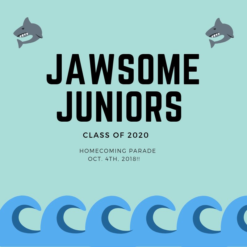 join the junior class float for the homecomg parade!! 🦈