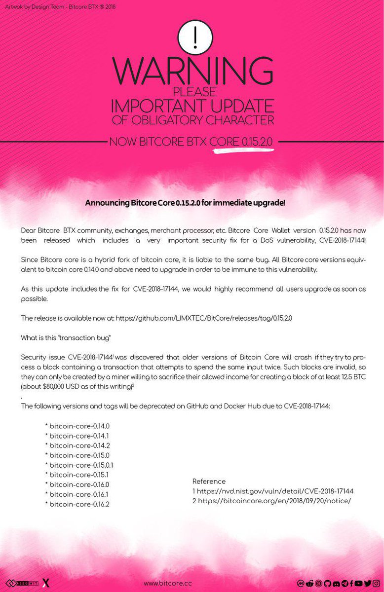 Bitcore_BTX's tweet image. ❗️Important Announcement❗️