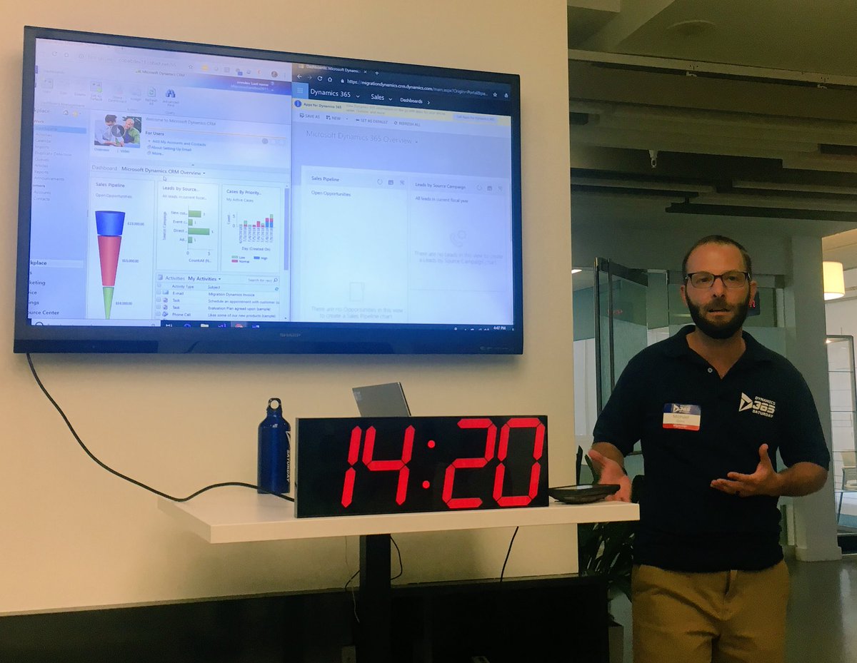 thecobaltco's tweet photo. And heโs off! @MikeFactorial is migrating a 2011 on premises CRM org to D365 online in 15 minutes! Will he finish before the timer goes off? #365saturdaydc #d365saturdaydc #migrationdynamics https://t.co/2qu0IfGJIF